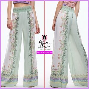 Alice + Olivia Alabama Floral Print Multicolored Pant